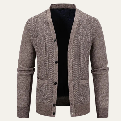 Comfortable Men's V Neck Soft Knit Sweater - Nocini