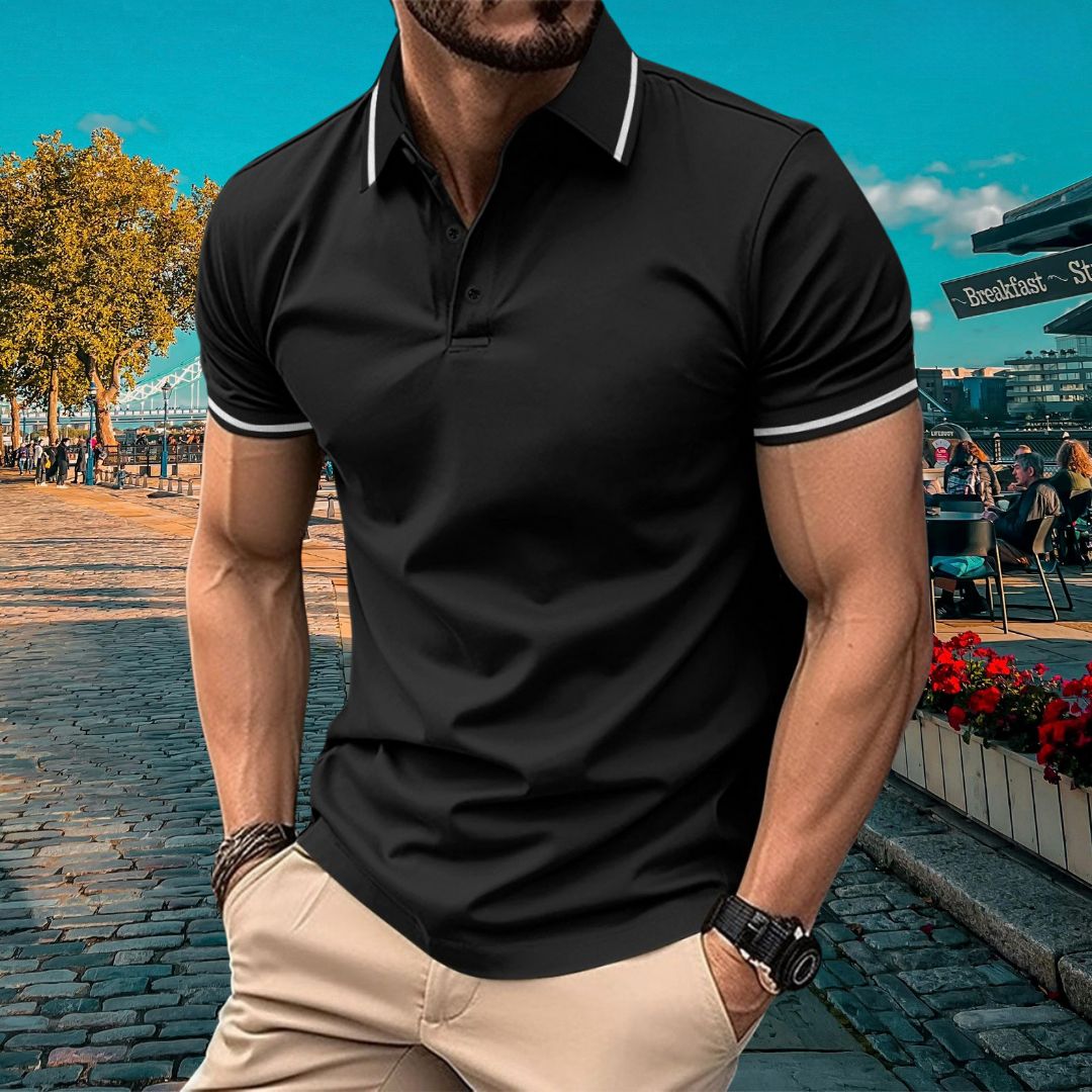 Men's Slim Fit Polo Shirt Soft Short Sleeve