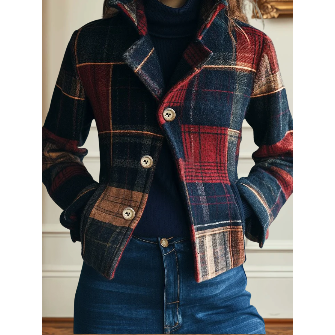 Traditional Tartan Wool Coat - Olytrend