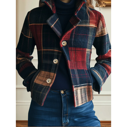 Traditional Tartan Wool Coat - Olytrend