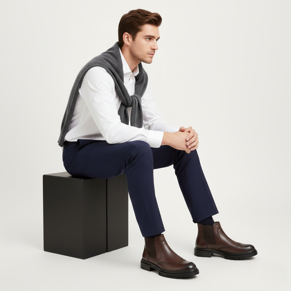 Classic Mens Leather Ankle Boots