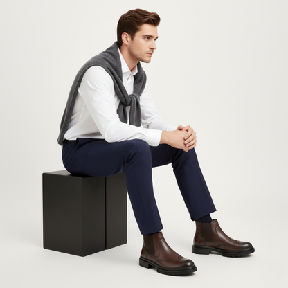 Classic Mens Leather Ankle Boots