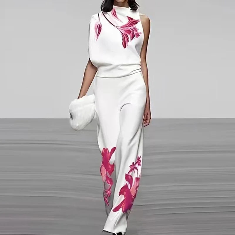 Summer Halter Neck Two Piece Outfit Set - Olytrend