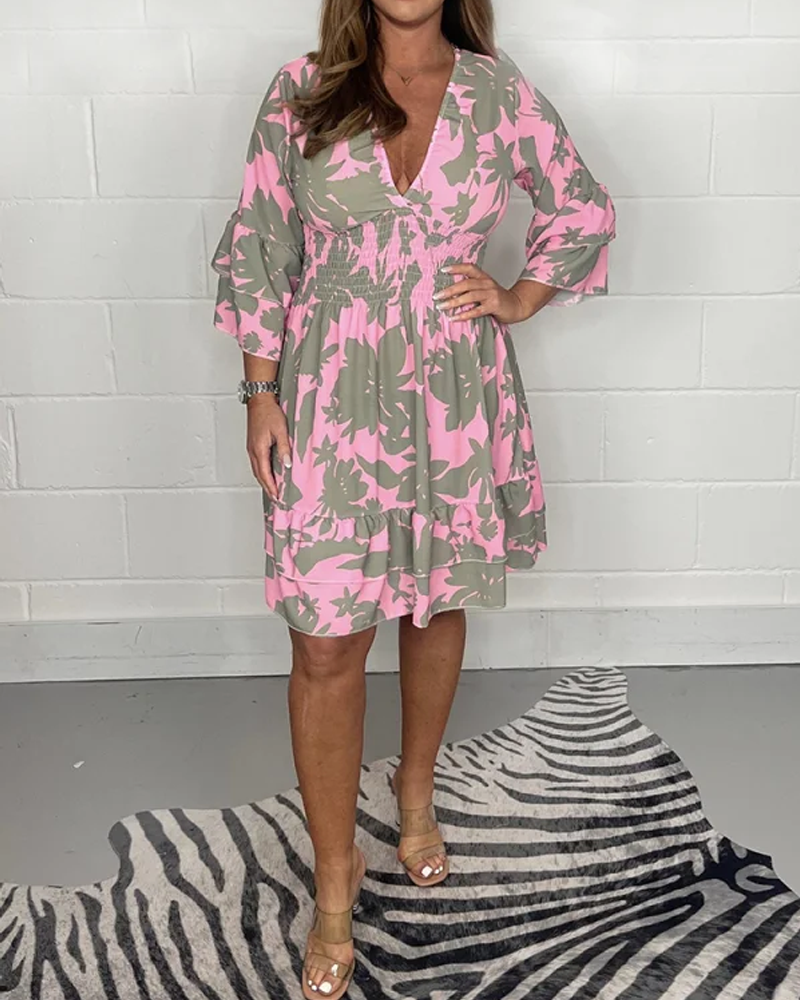 Ladies' Floral V-Neck Fit Dress - Nocini
