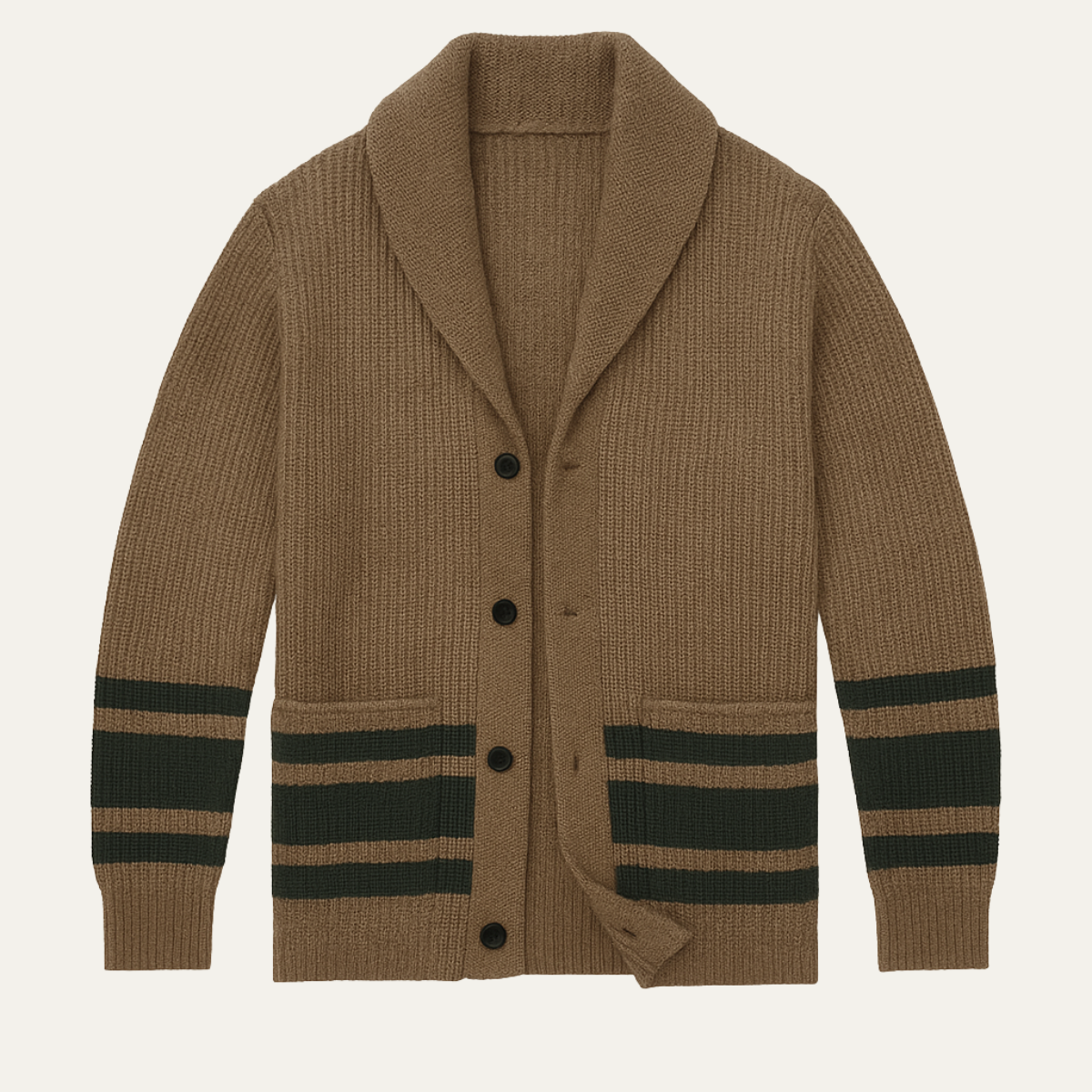 Classic Mens Warm Cable Knit Cardigan Sweater - Nocini