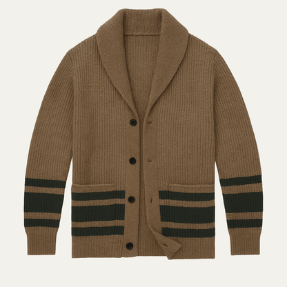 Classic Mens Warm Cable Knit Cardigan Sweater - Nocini