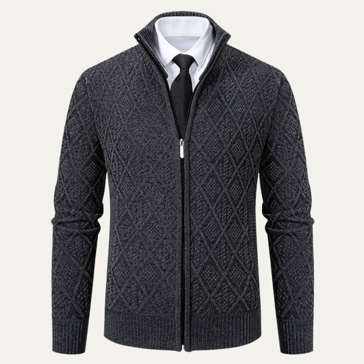 Stylish Men's Diamond Quilted Knit Blazer Jacket
