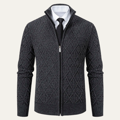 Stylish Men's Diamond Quilted Knit Blazer Jacket