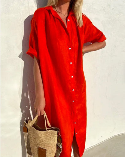 Comfortable Short Sleeve Summer Dress - Nocini