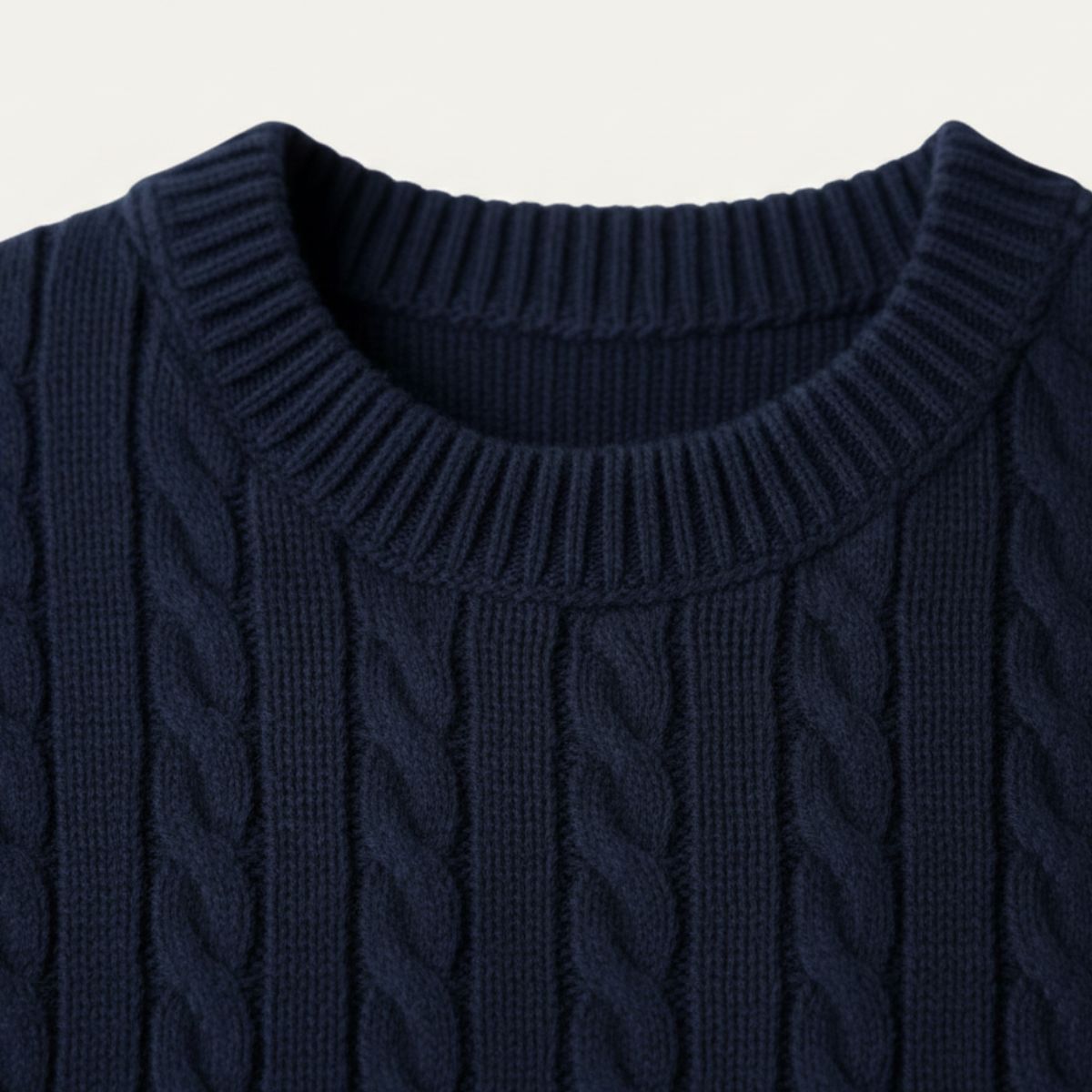 Luxury Men's Navy Blue Merino Wool Sweater