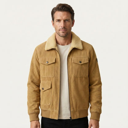 Warm Fleece Lined Classic Corduroy Mens Jacket