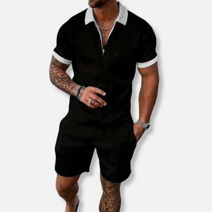 Men's Polo Shirt Set - Classic Fit - Moisture Wicking - Easy Zip - Nocini