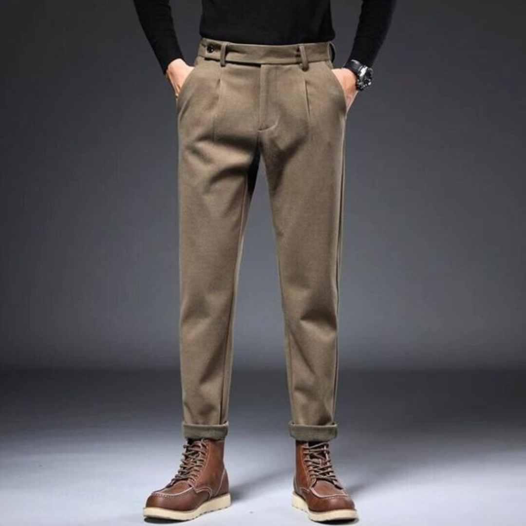 Slim Fit Pleated Dress Trousers - Nocini