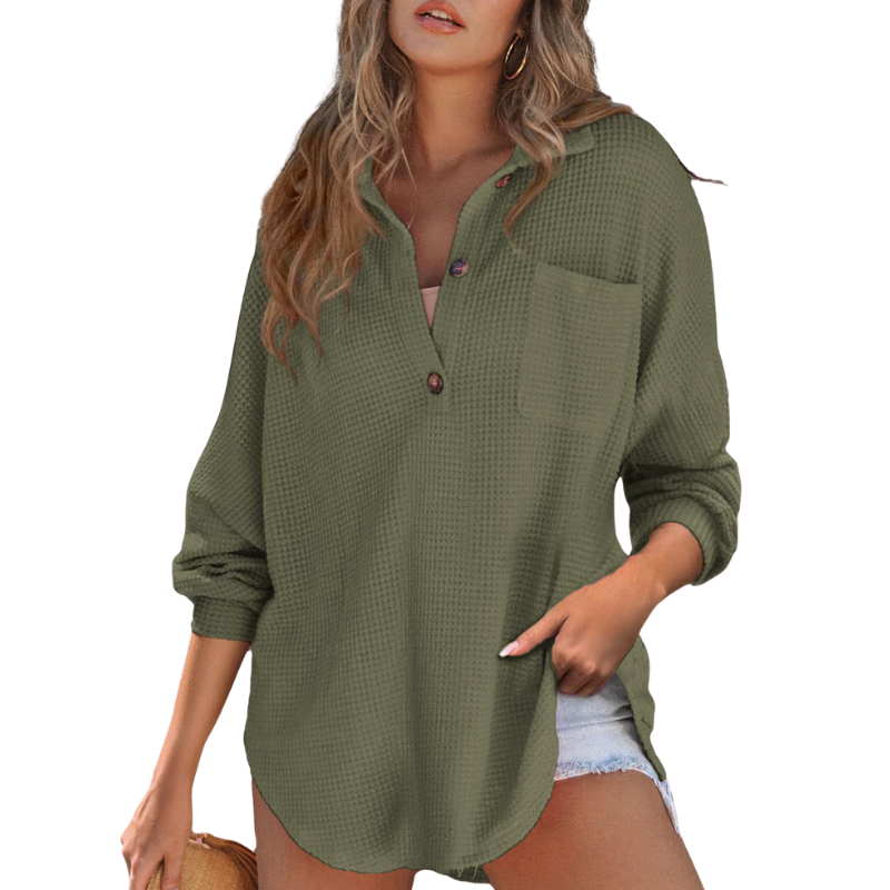 Ladies Casual V Neck Shirt Blouse - Nocini