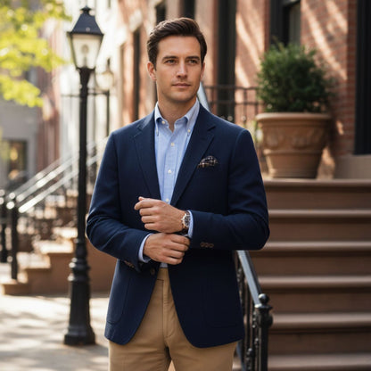 Classic Men's Tweed Business Blazer Jacket