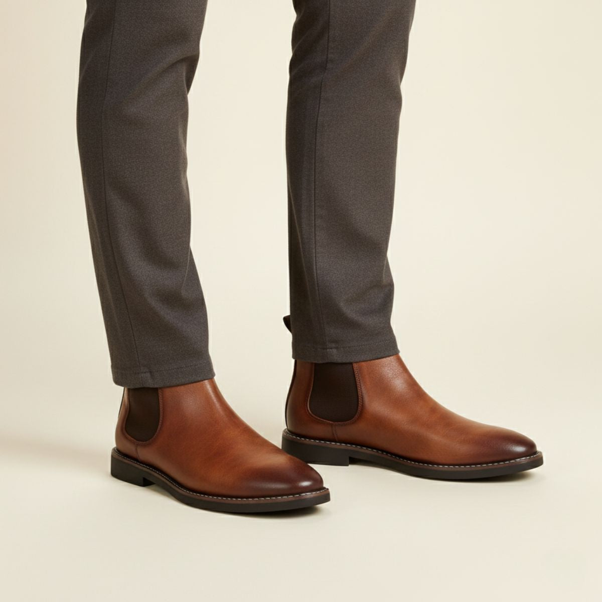 Tough Leather Men's Ankle Chelsea Boots