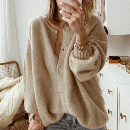 Soft Women's Oversized Long Sleeve Cardigan Sweater - Nocini