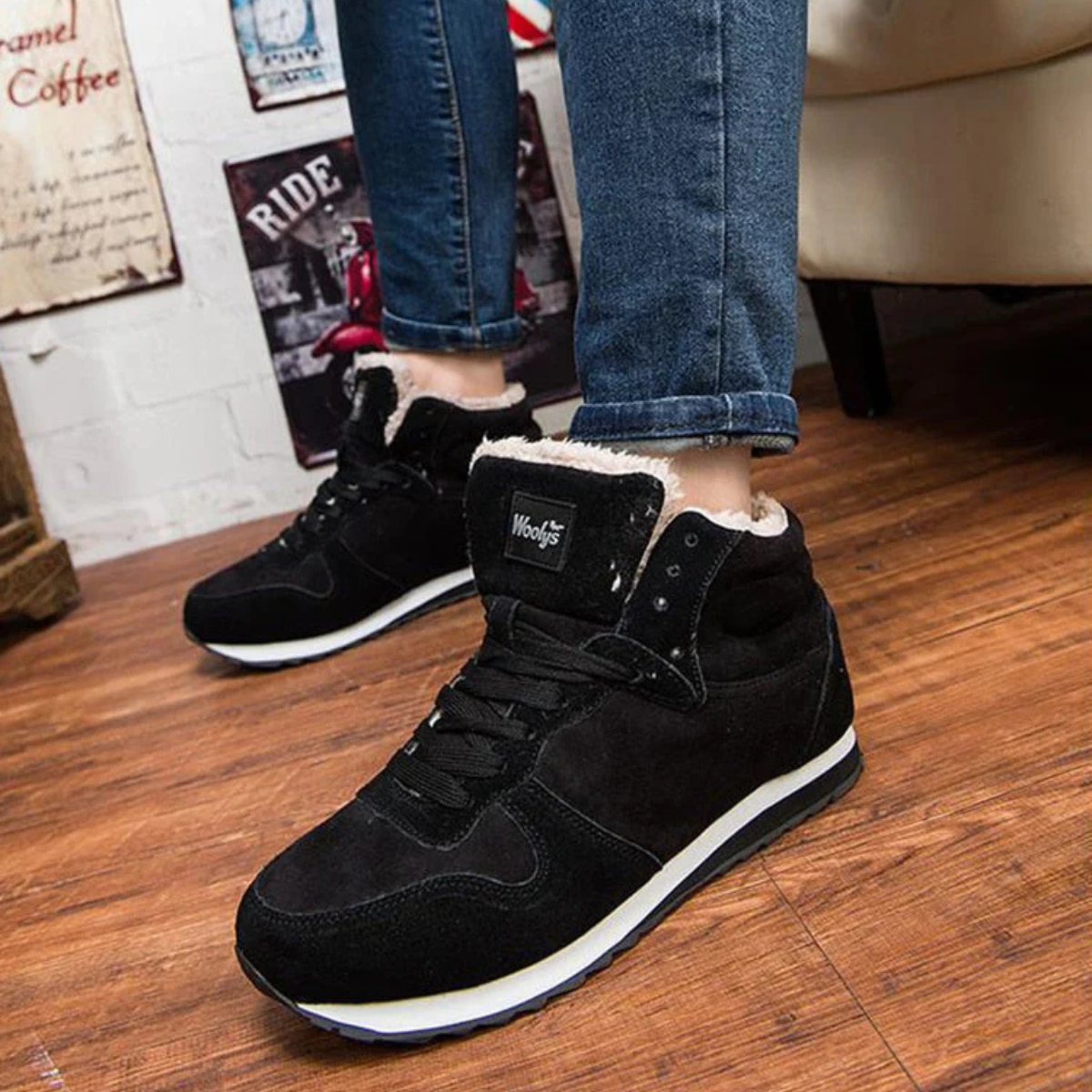 Comfortable Men's Insulated Fleece Ankle Boots
