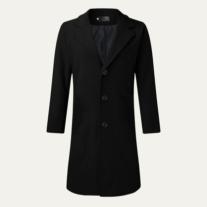 Classic Men's Double Breasted Wool Long Coat - Nocini