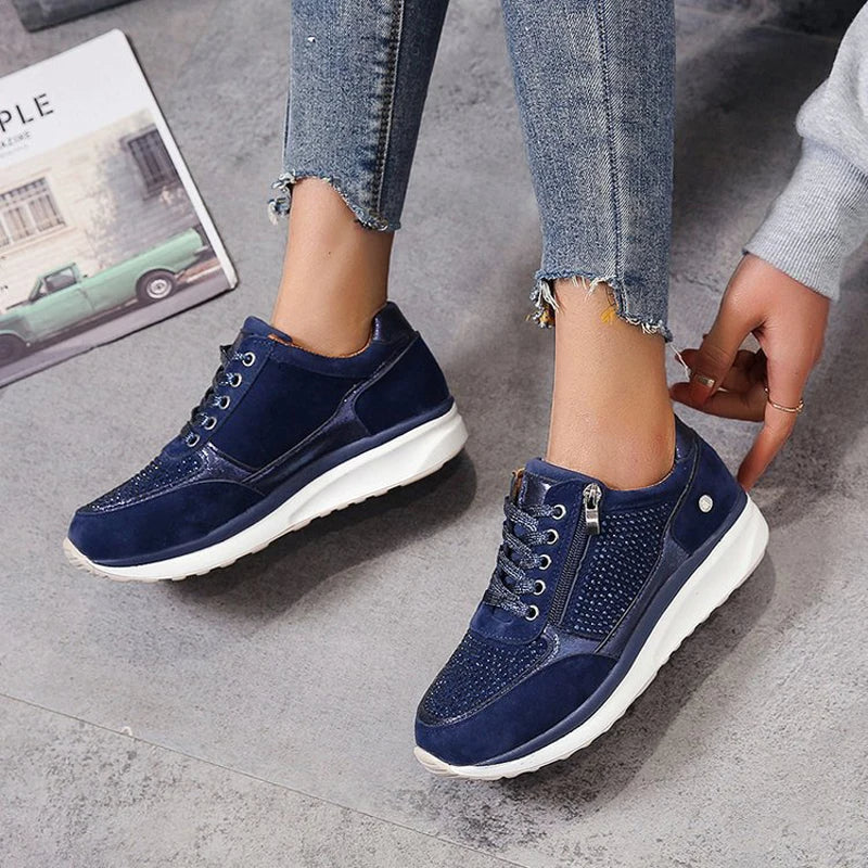 Glittery Women's Platform Sneaker Shoes - Olytrend