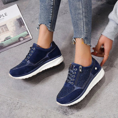 Glittery Women's Platform Sneaker Shoes - Olytrend