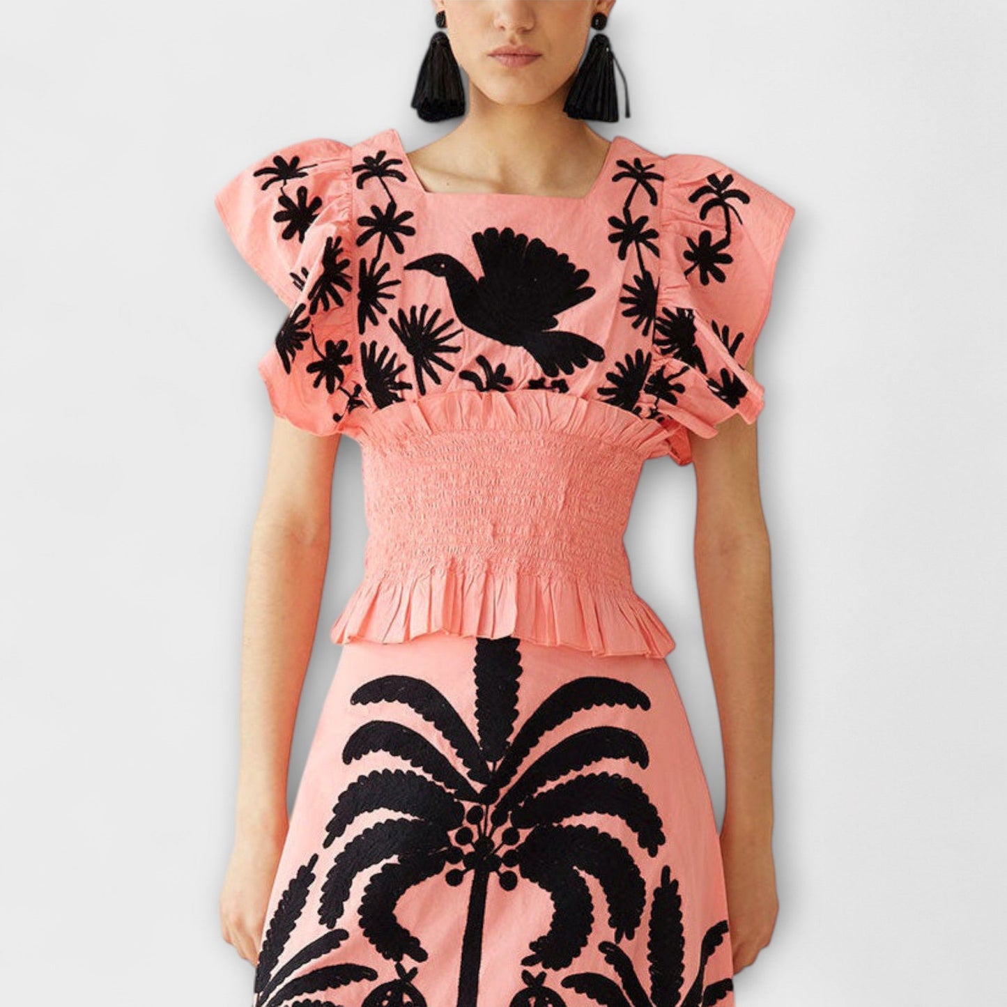 Tropical Leaf Women's Summer Party Dress - Nocini
