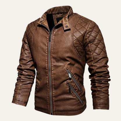 Slim Fit Classic Men's Leather Biker Jacket