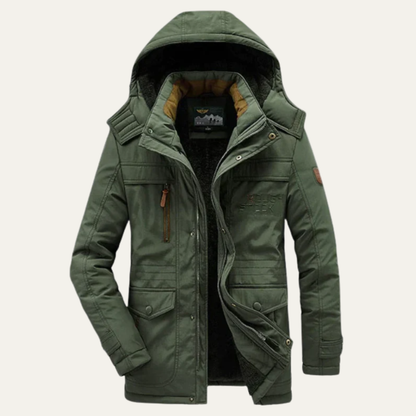 Thermal Men's Insulated Fleece Hooded Parka Jacket