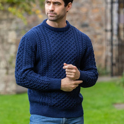 Classic Cable Knit Crew Neck Men's Sweater