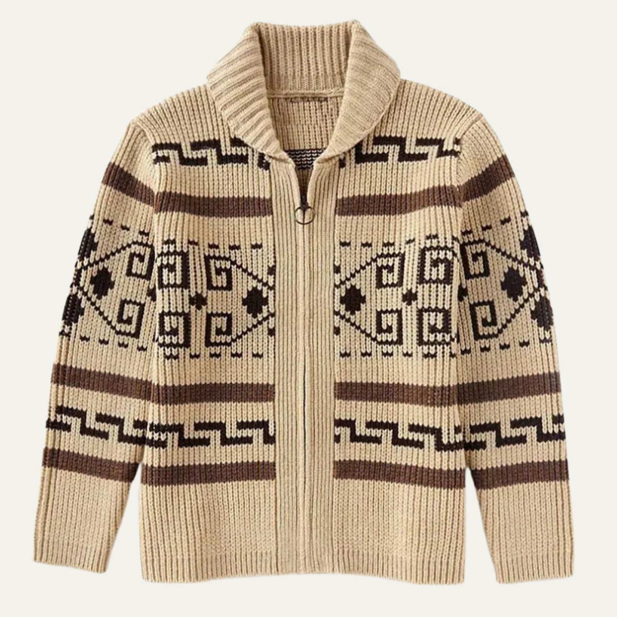Luxury Men's Cashmere Crew Neck Cardigan Sweater - Nocini