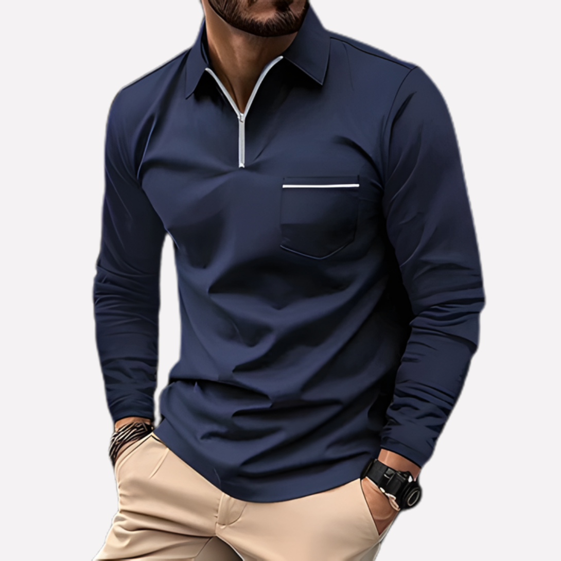 Classic Fit Polo Shirt with Pocket for Men - Olytrend
