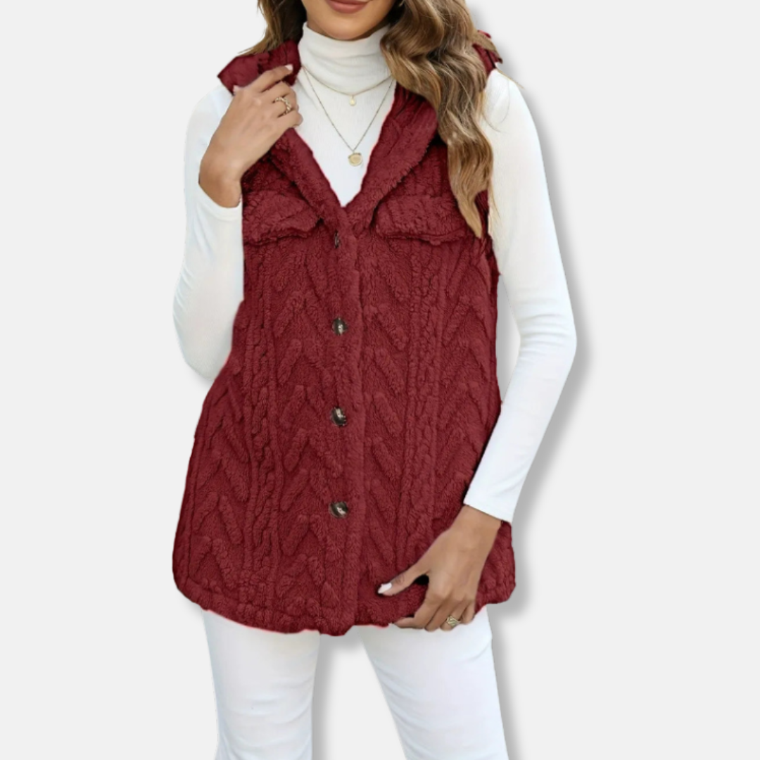 Cozy Women's Hooded Vest with Soft Pockets - Nocini