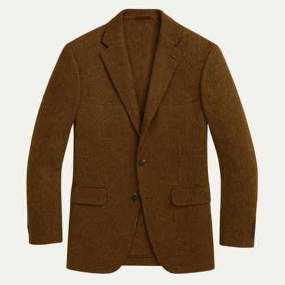 Classic Men's Wool Herringbone Blazer Jacket - Nocini
