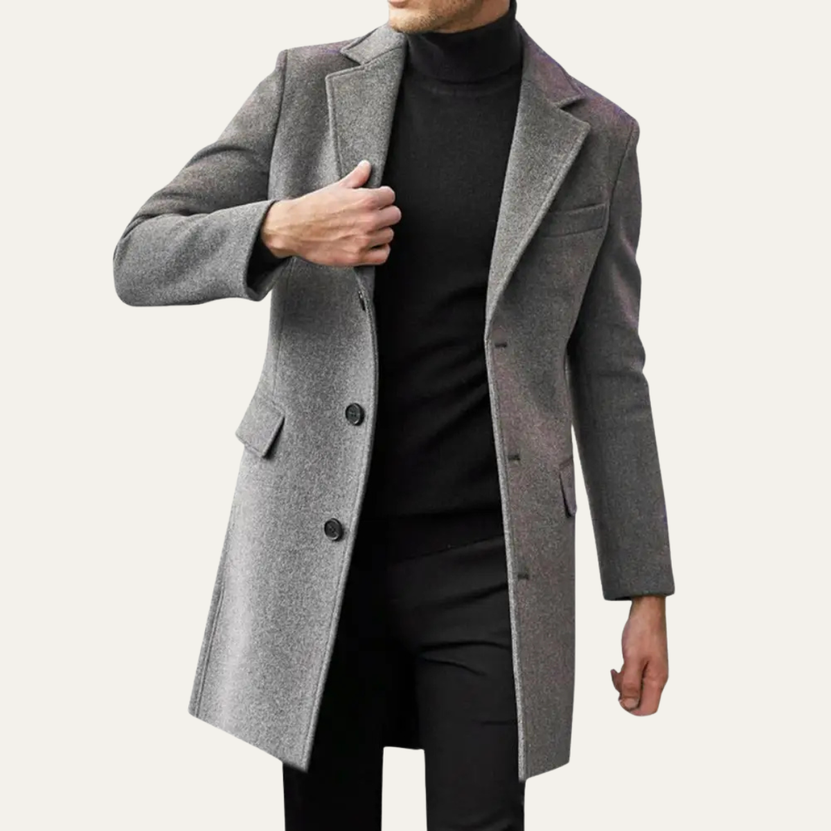 Classic Men's Wool Mix Winter Coat