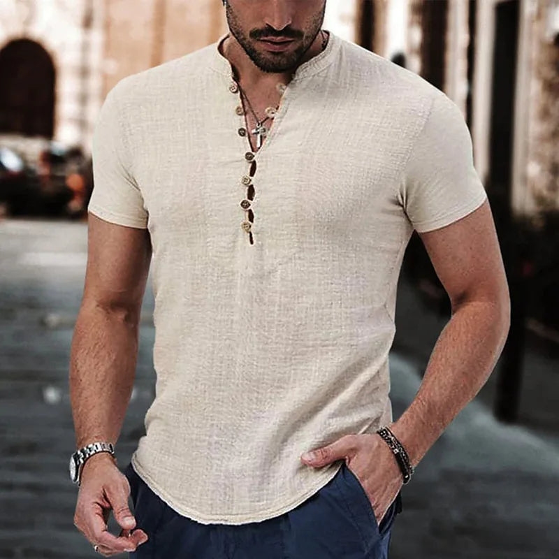 Slim Fit Short Sleeve Mens Casual Shirt - Nocini