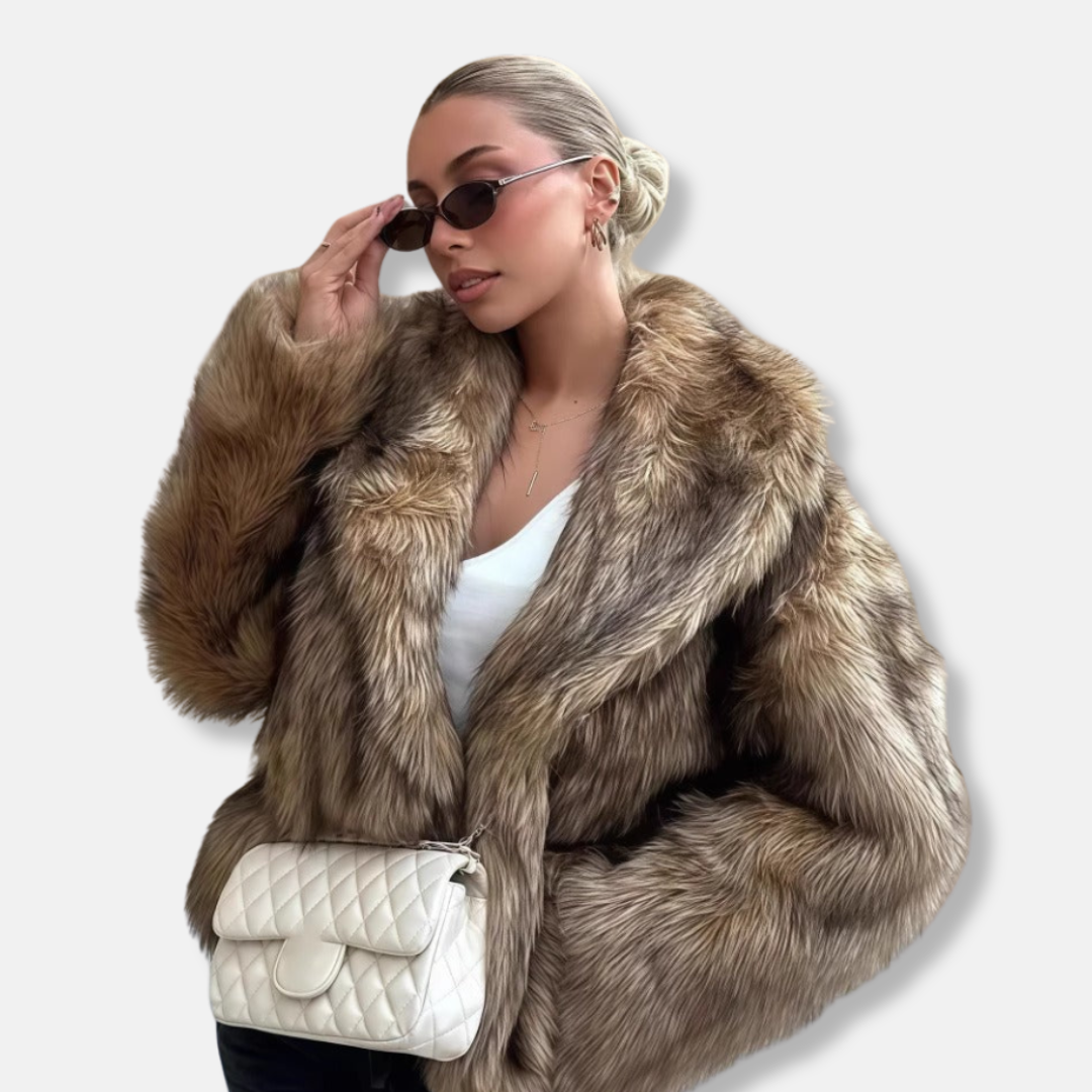 Luxurious Faux Fur Long Coat for Women - Warm Chic Design