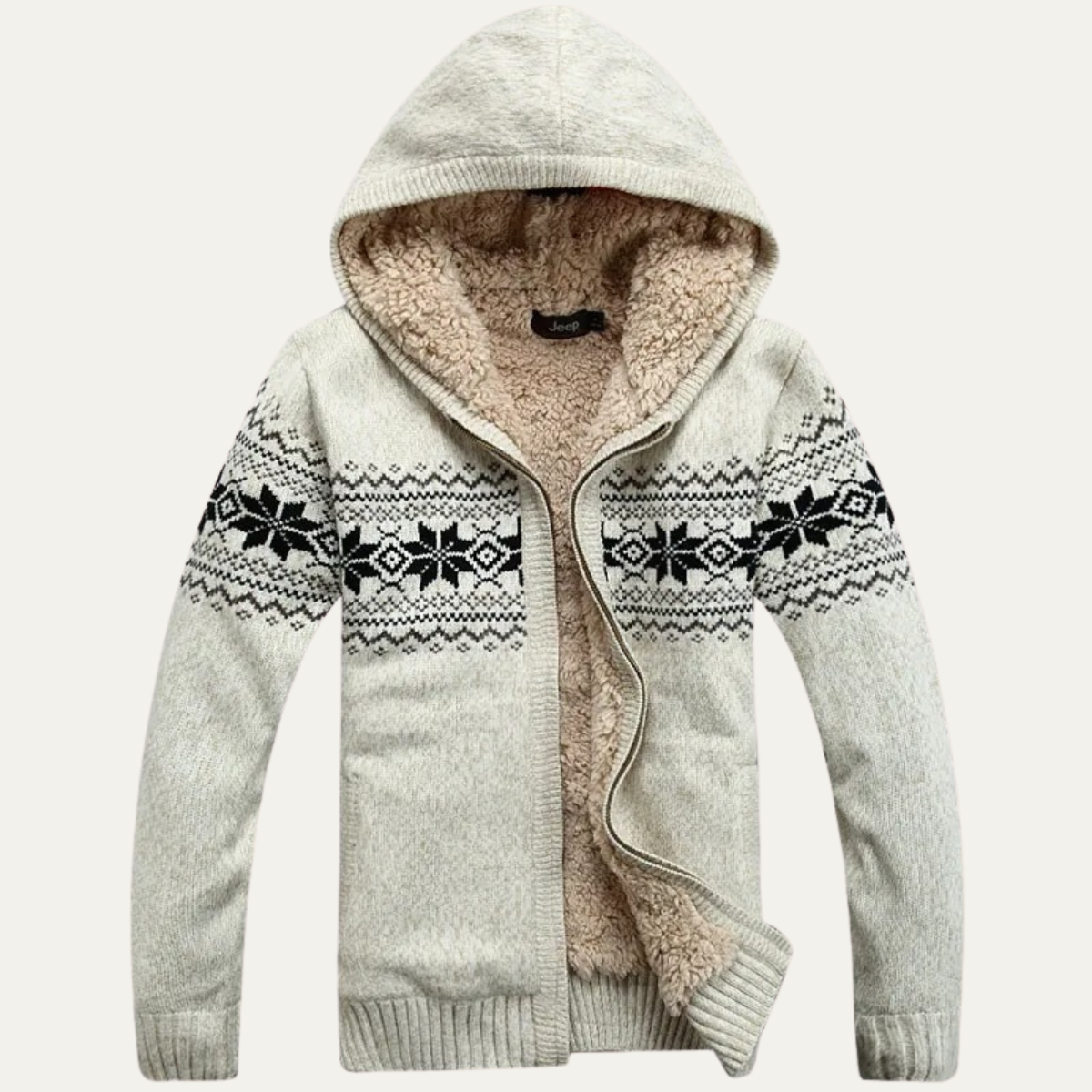 Warm Nordic Pattern Men's Knit Zip Jacket - Nocini