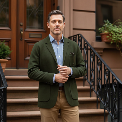 Classic Light Grey Suit Jacket for Men