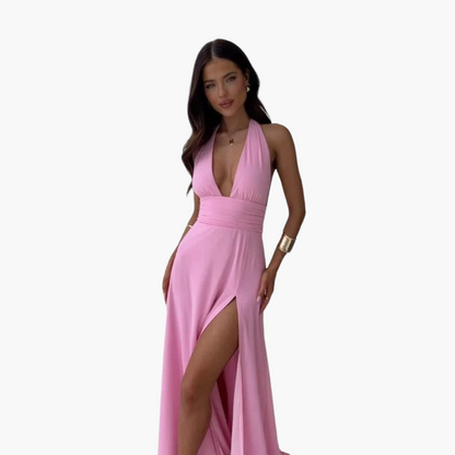 Long Sleeveless Halter Dress for Women - Olytrend