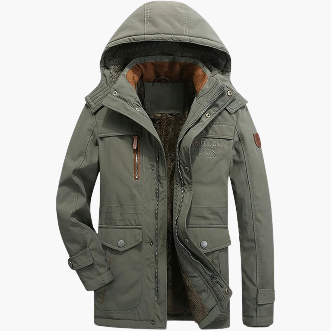 Waterproof Mens Parka Coat with Adjustable Hood