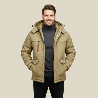 Warm Waterproof Men's Hooded Parka Jacket