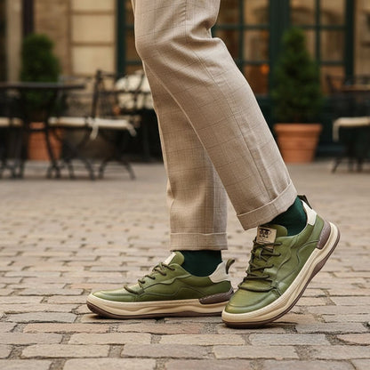 Comfortable Mens Orthopedic Leather Sneakers