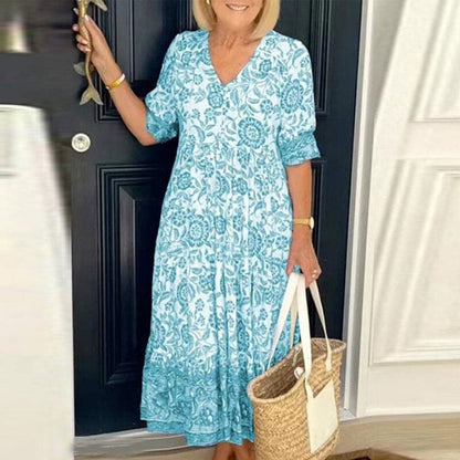 Pretty Floral Cotton Dress - Nocini