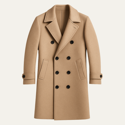 Classic Double Breasted Mens Wool Overcoat - Nocini
