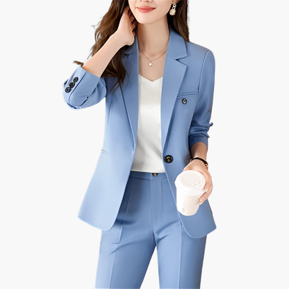 Classic Women's Suit Jacket with Notch Collar - Olytrend