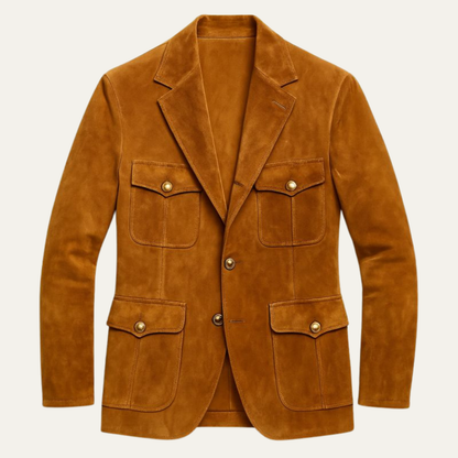 Slim Fit Suede Mens Casual Blazer Jacket - Nocini