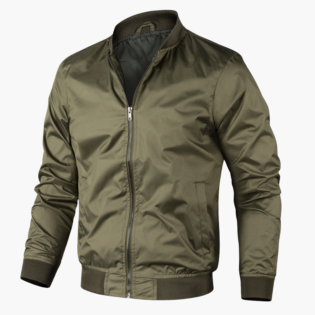 Men's Zip-Up Bomber Jacket - Slim Fit Water Resistant - Olytrend