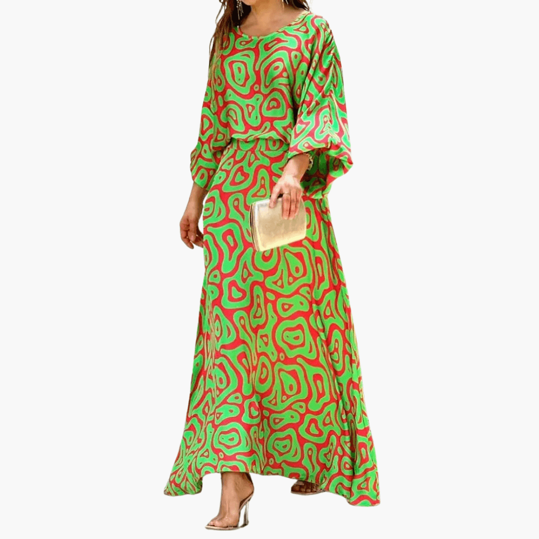Long Printed Sundress for Women - Casual Summer Dress - Olytrend