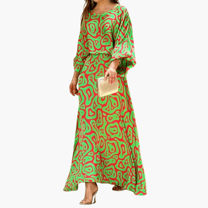 Long Printed Sundress for Women - Casual Summer Dress - Olytrend