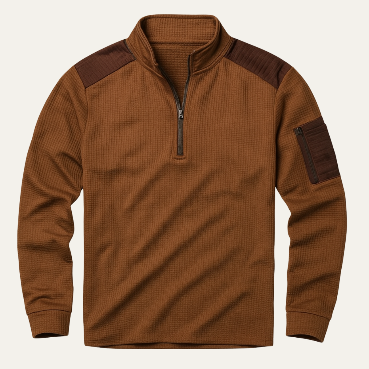 Relaxed Fit Men's Zip Neck Casual Sweater - Nocini